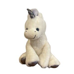 Animal Adventure Unicorn Plush white Purple mane tail silver feet horn 2018